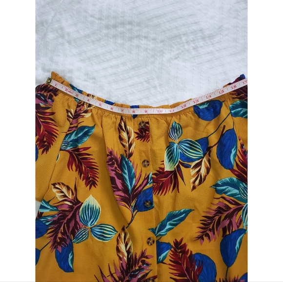 Ochre Floral Off-Shoulder Blouse - Picture 7 of 7